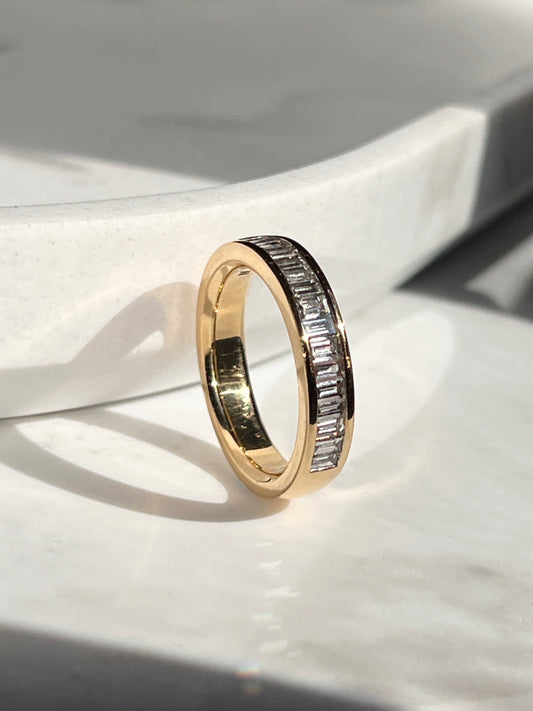 1ct Natural Diamond Baguette Ring 18kt Yellow Gold