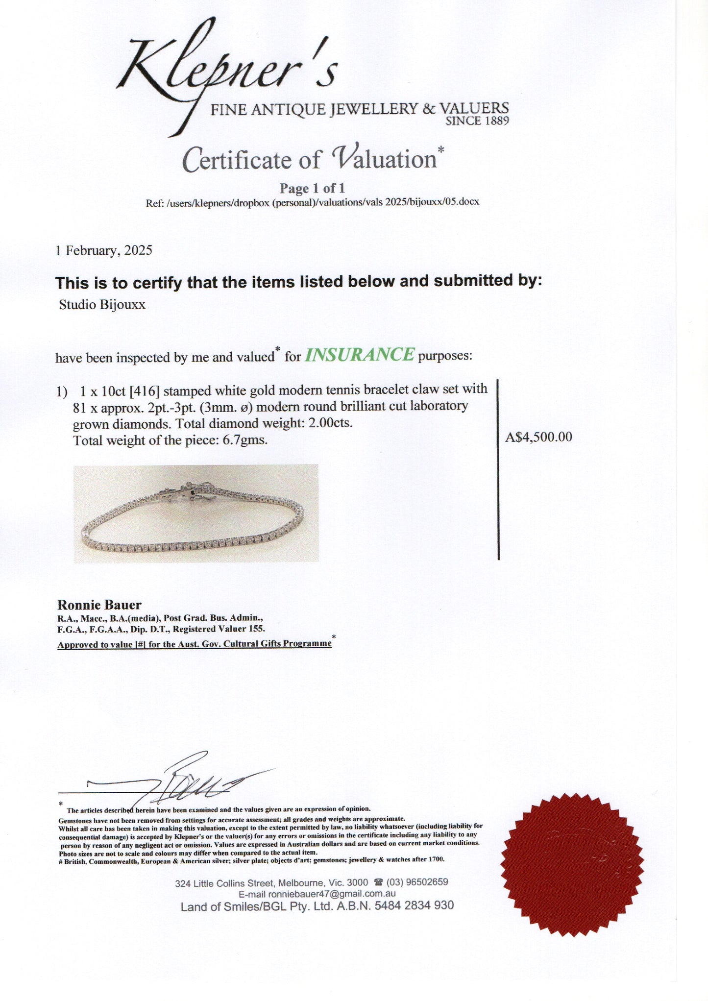 2ct Diamond Tennis Bracelet