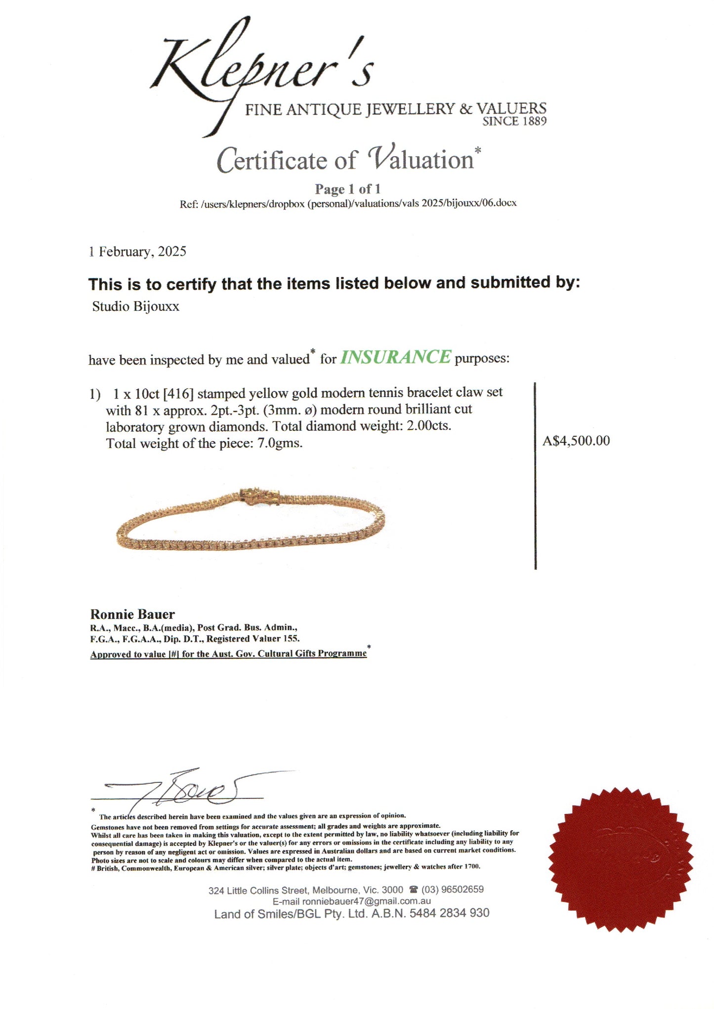 2ct Diamond Tennis Bracelet