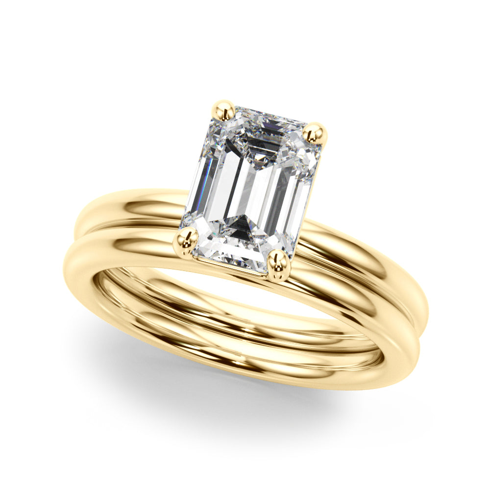 2ct Emerald Cut Diamond Solitaire Ring Yellow Gold