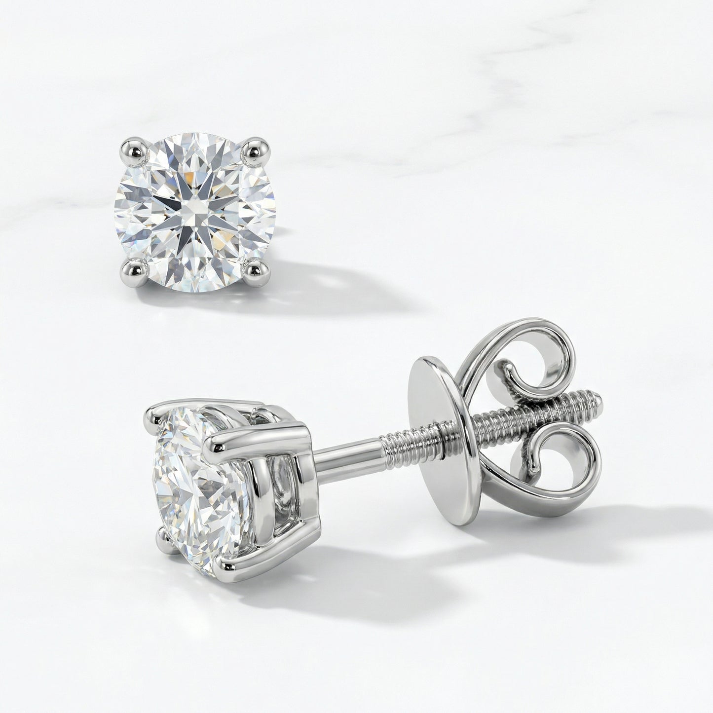 Signature - 1.00ct 4 Claw Traditional Diamond Stud Screw Back