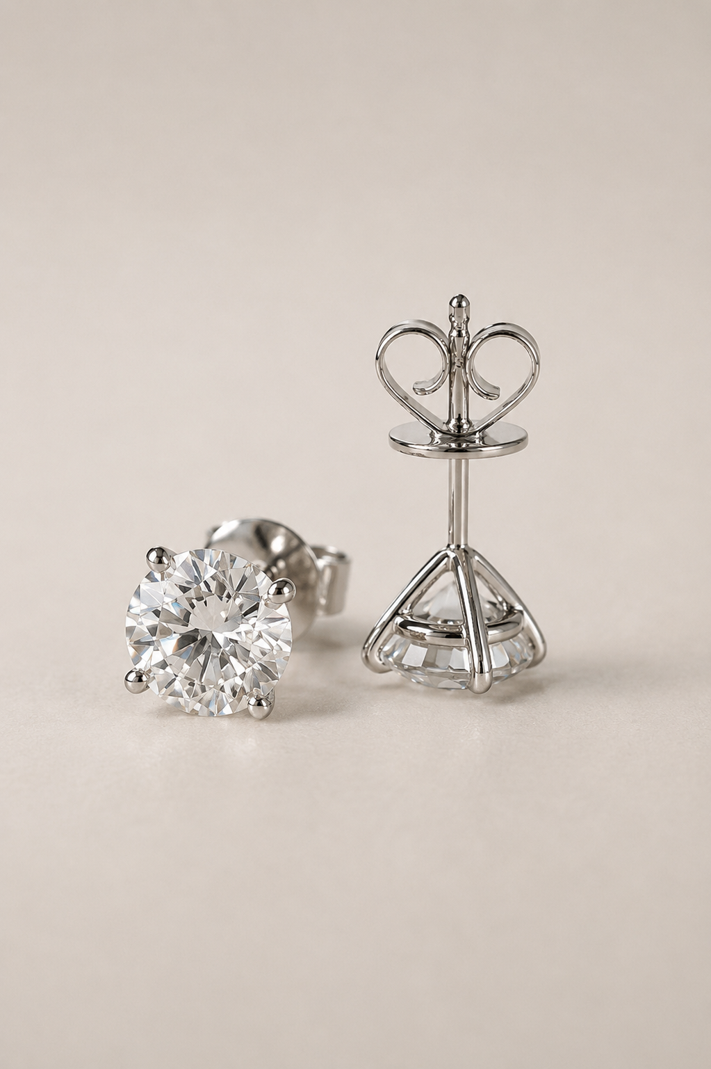 2ct Martini Style Diamond Earring Studs