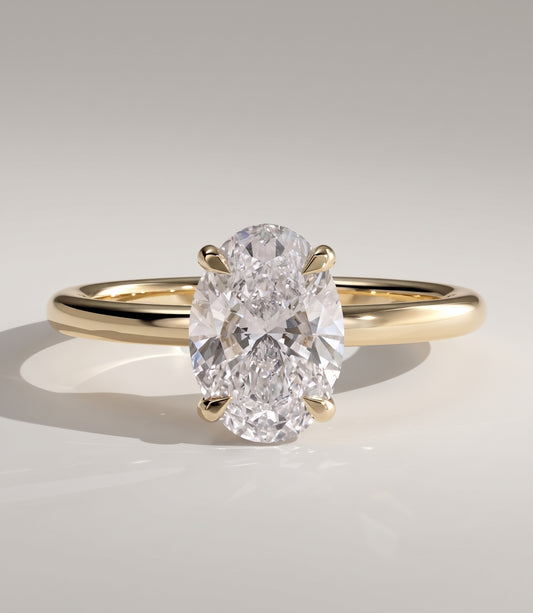 Cristalle | 2ct Oval Lab-Grown Diamond Hidden Halo Solitaire Ring