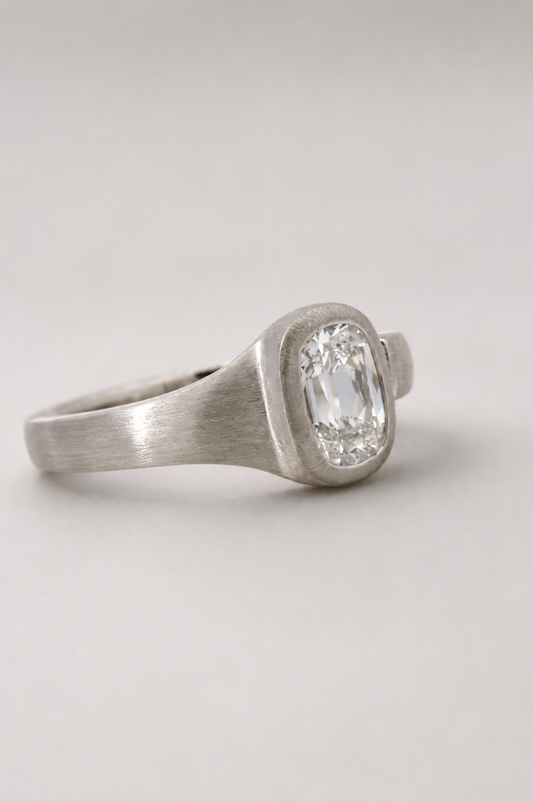 Silo - 1ct Elongated Old European Cut Diamond Spilt Band Ring