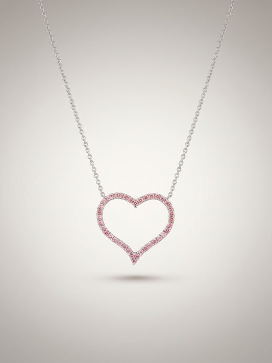 Jody | Pink Diamond Heart Necklace