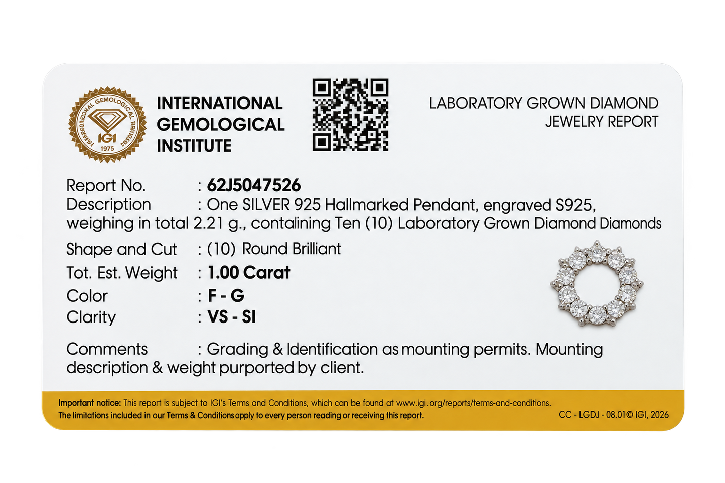 Tiffany | 1.00ct Lab-Grown Diamond Circle Necklace
