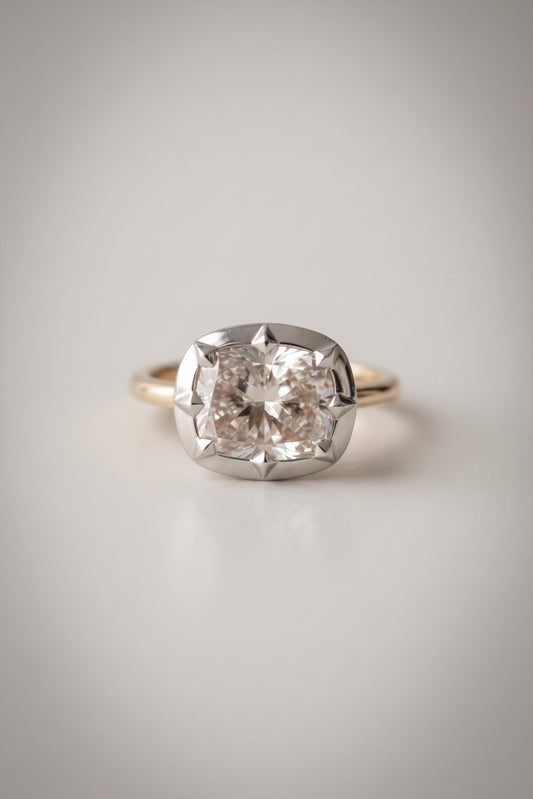 Georgia | Cushion Cut East-West Georgian Cut Down Victorian Ring