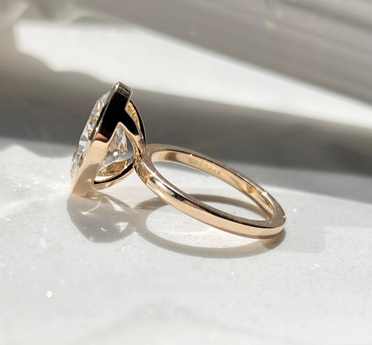 5.00ct Bezel Set Oval Cut Diamond Ring