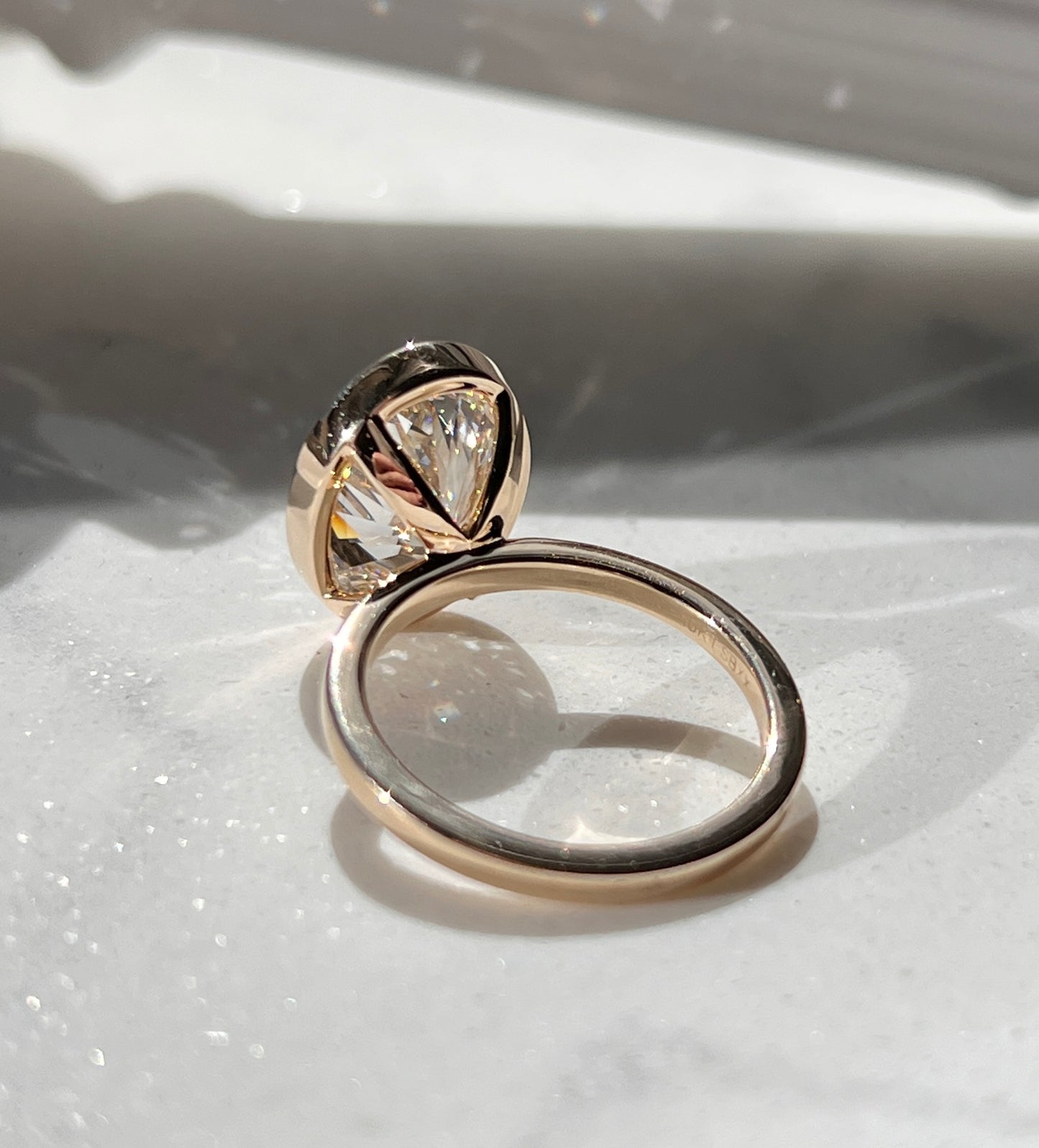 5.00ct Bezel Set Oval Cut Diamond Ring