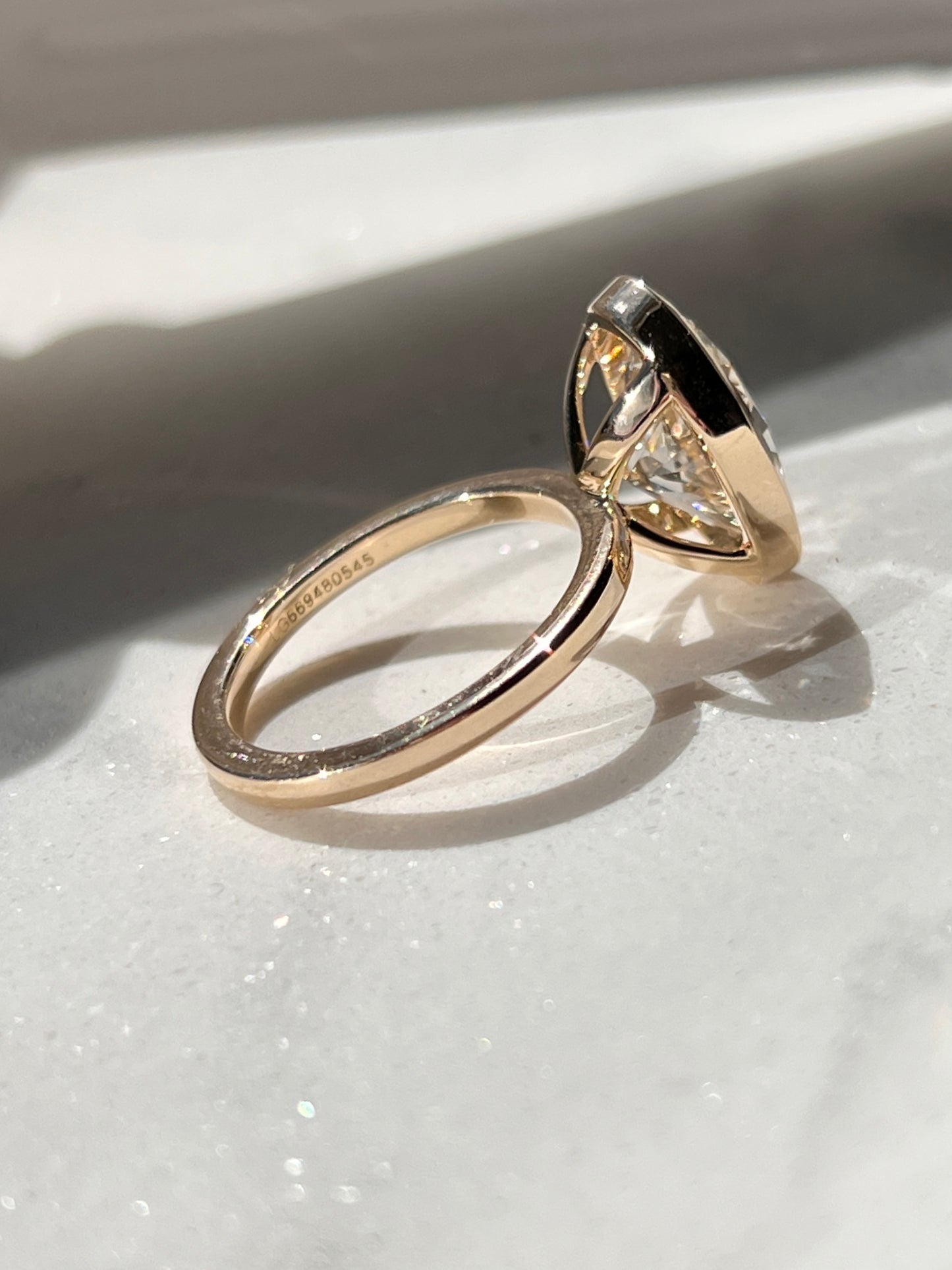 5.00ct Bezel Set Oval Cut Diamond Ring