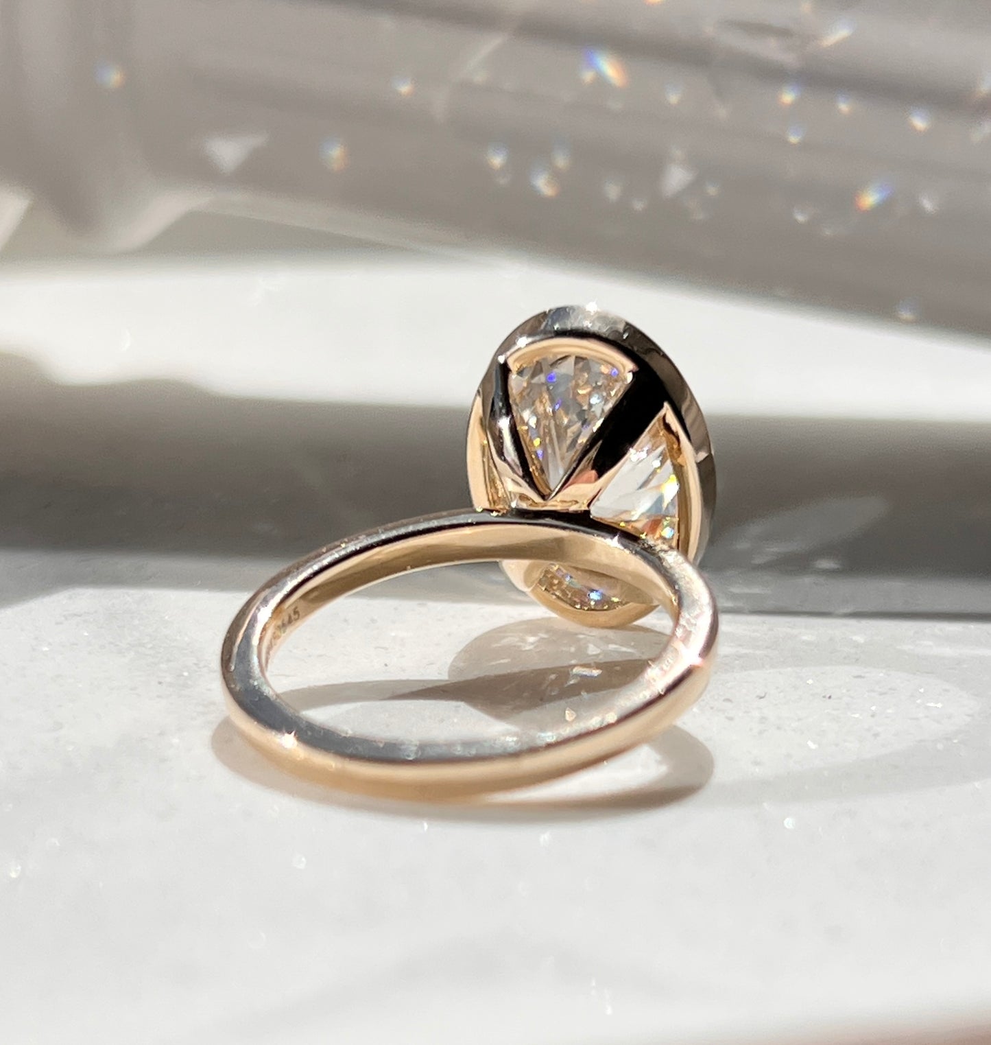5.00ct Bezel Set Oval Cut Diamond Ring