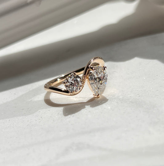 1.50ct Diamond Toi et Moi Yellow Gold Ring