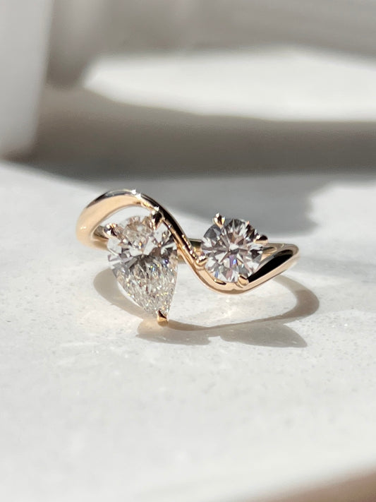 1.50ct Diamond Toi et Moi Yellow Gold Ring