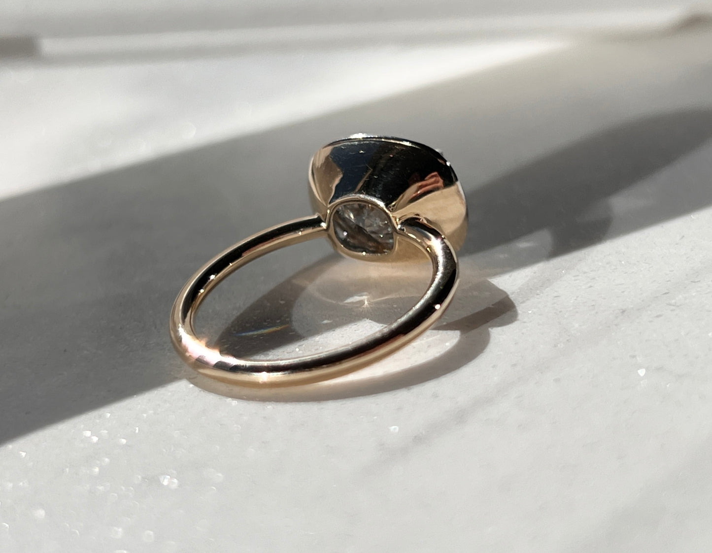 Cushion Cut East-West Georgian Cut Down Victorian Ring