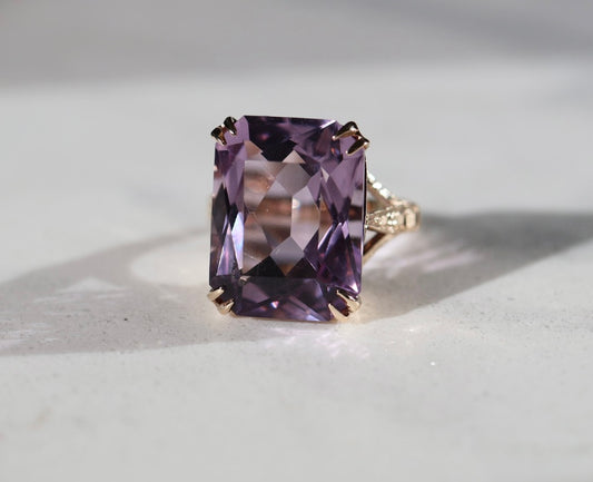 Vintage Mixed Cut Natural Amethyst Ring