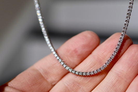 5ct Diamond Tennis Necklace 14kt Gold