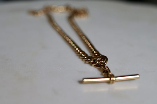 Antique-Style Yellow Gold Graduated Fob Chain