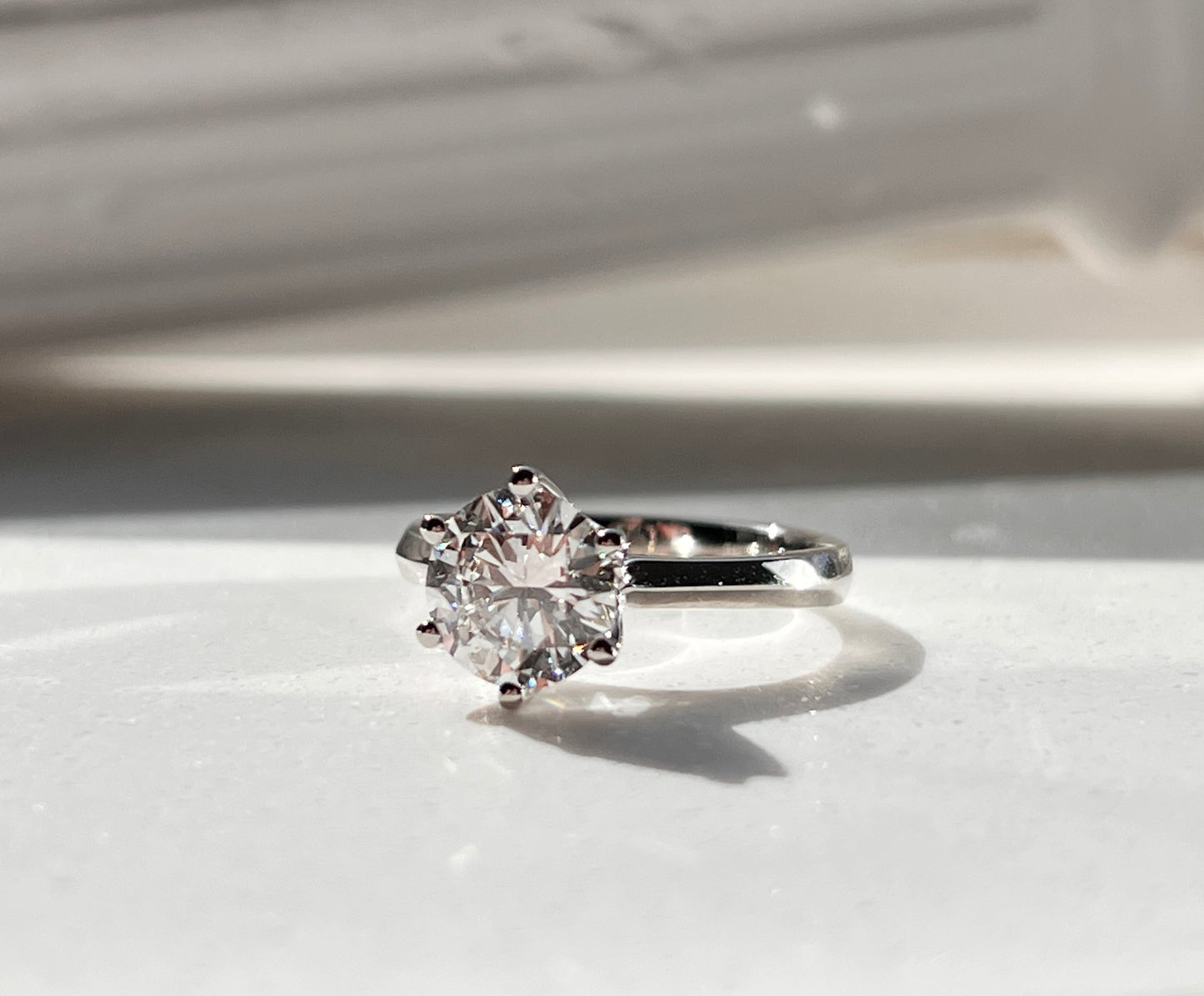 2ct Round Diamond Solitaire Ring 18kt White Gold
