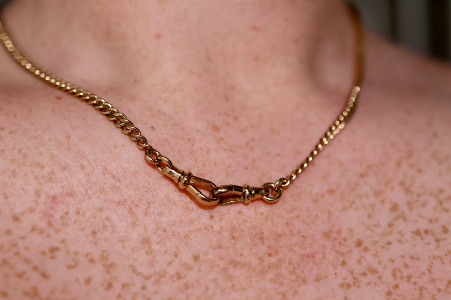 Antique-Style Yellow Gold Graduated Fob Chain