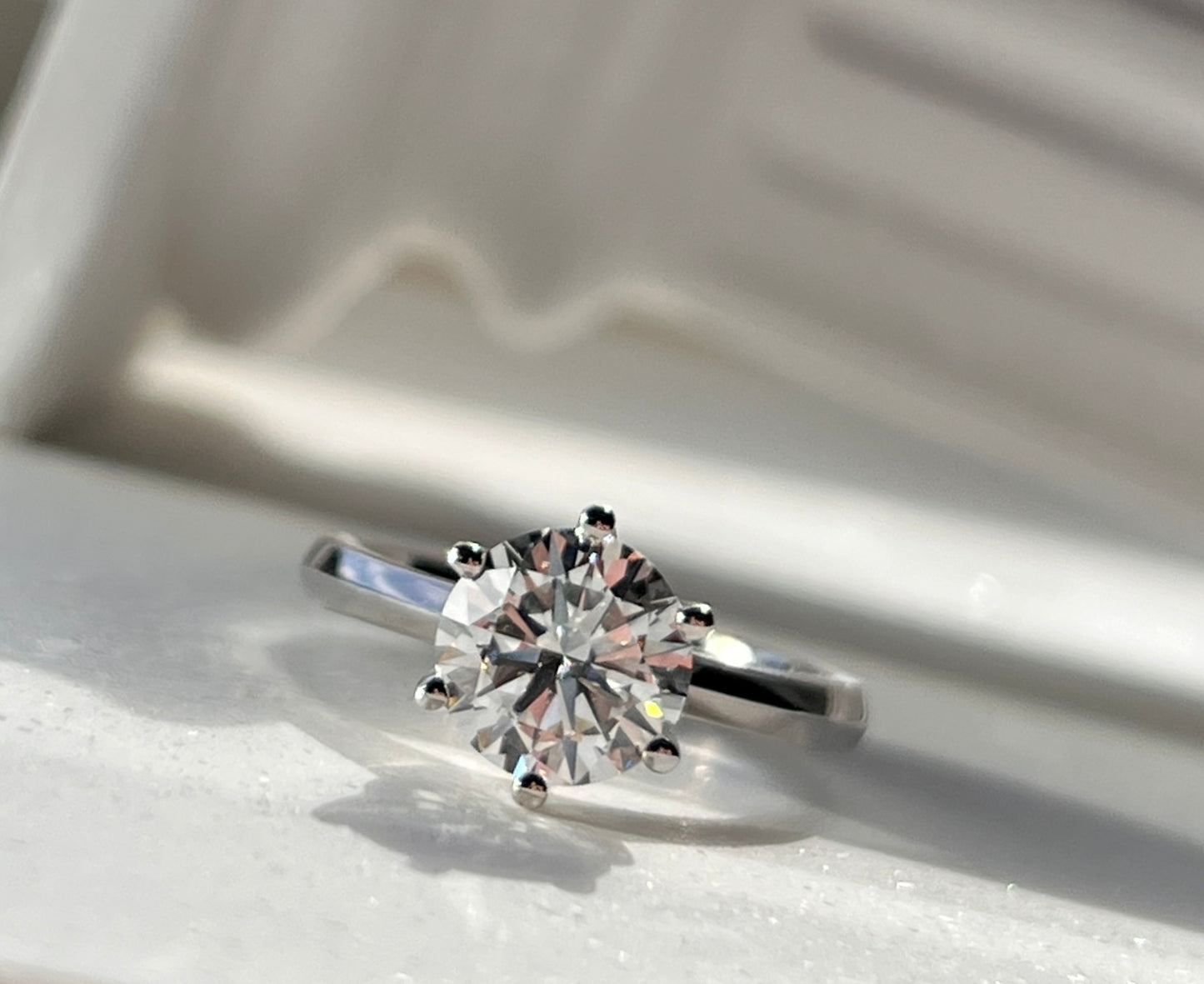 2ct Round Diamond Solitaire Ring 18kt White Gold