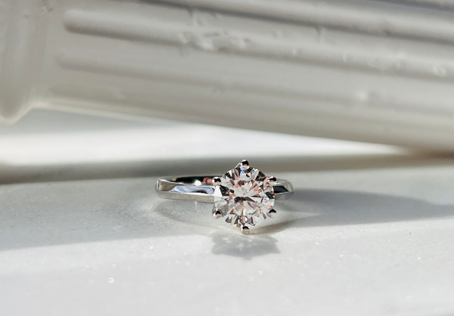 2ct Round Diamond Solitaire Ring 18kt White Gold