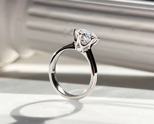 2ct Round Diamond Solitaire Ring 18kt White Gold