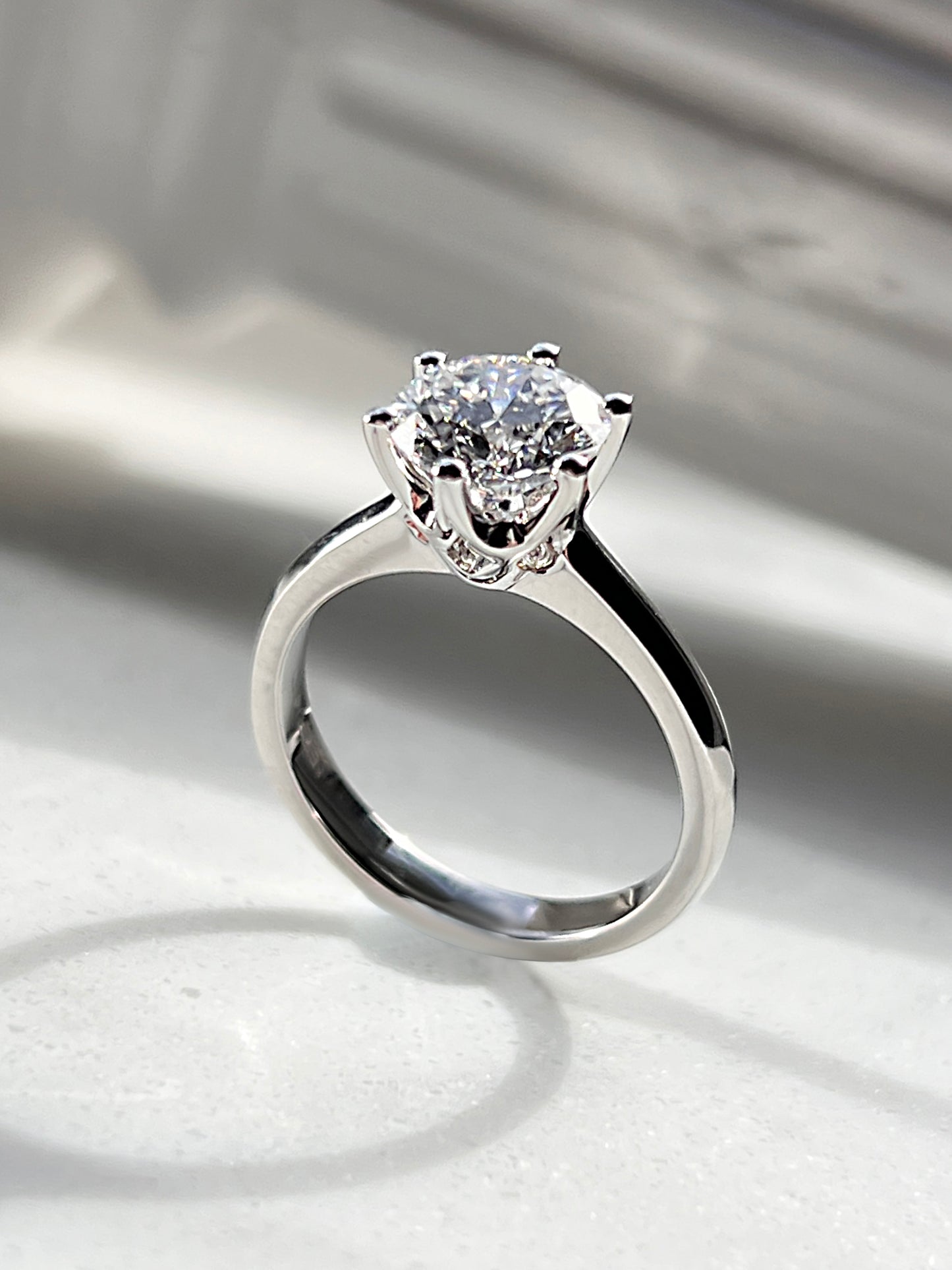 2ct Round Diamond Solitaire Ring 18kt White Gold