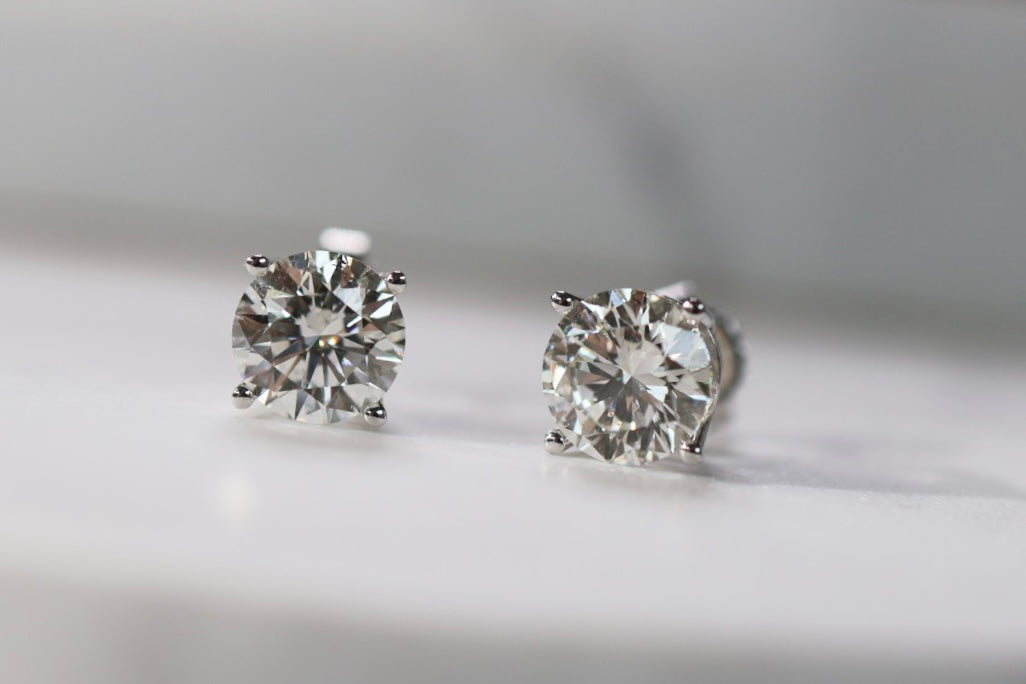 Opportunity Buy - 3ct Diamond Earring Studs 14kt White Gold
