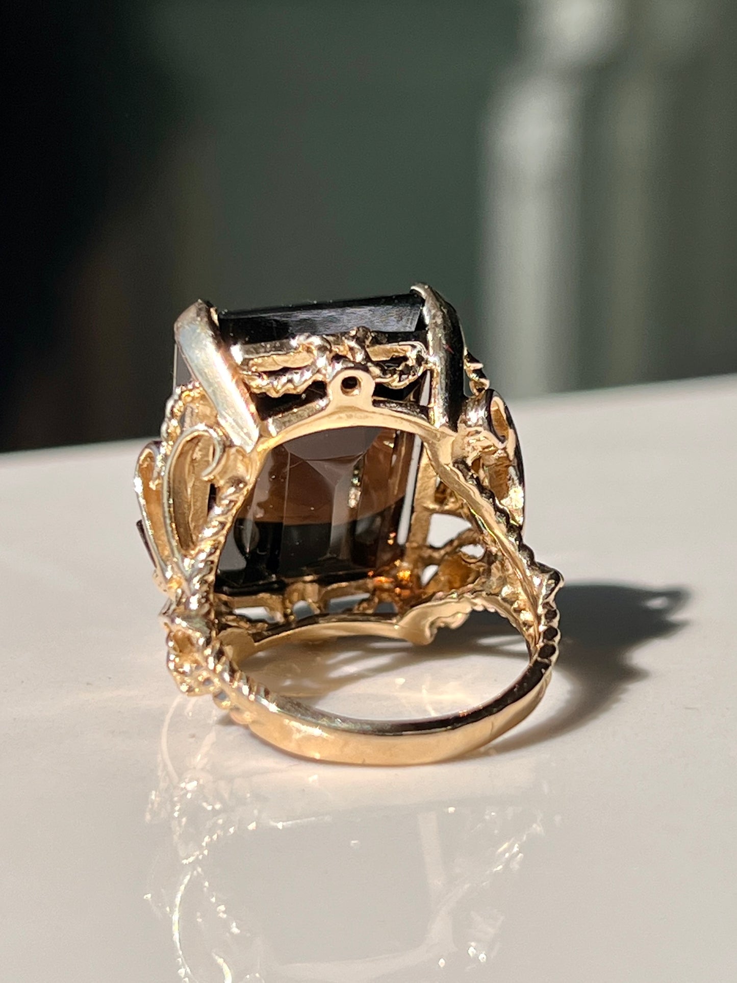 20.9ct Natural Smoky Quartz 14kt Yellow Gold