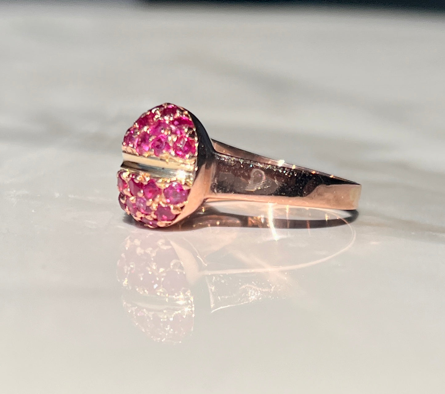 Natural Ruby & Old Cut Diamond Vintage Ring