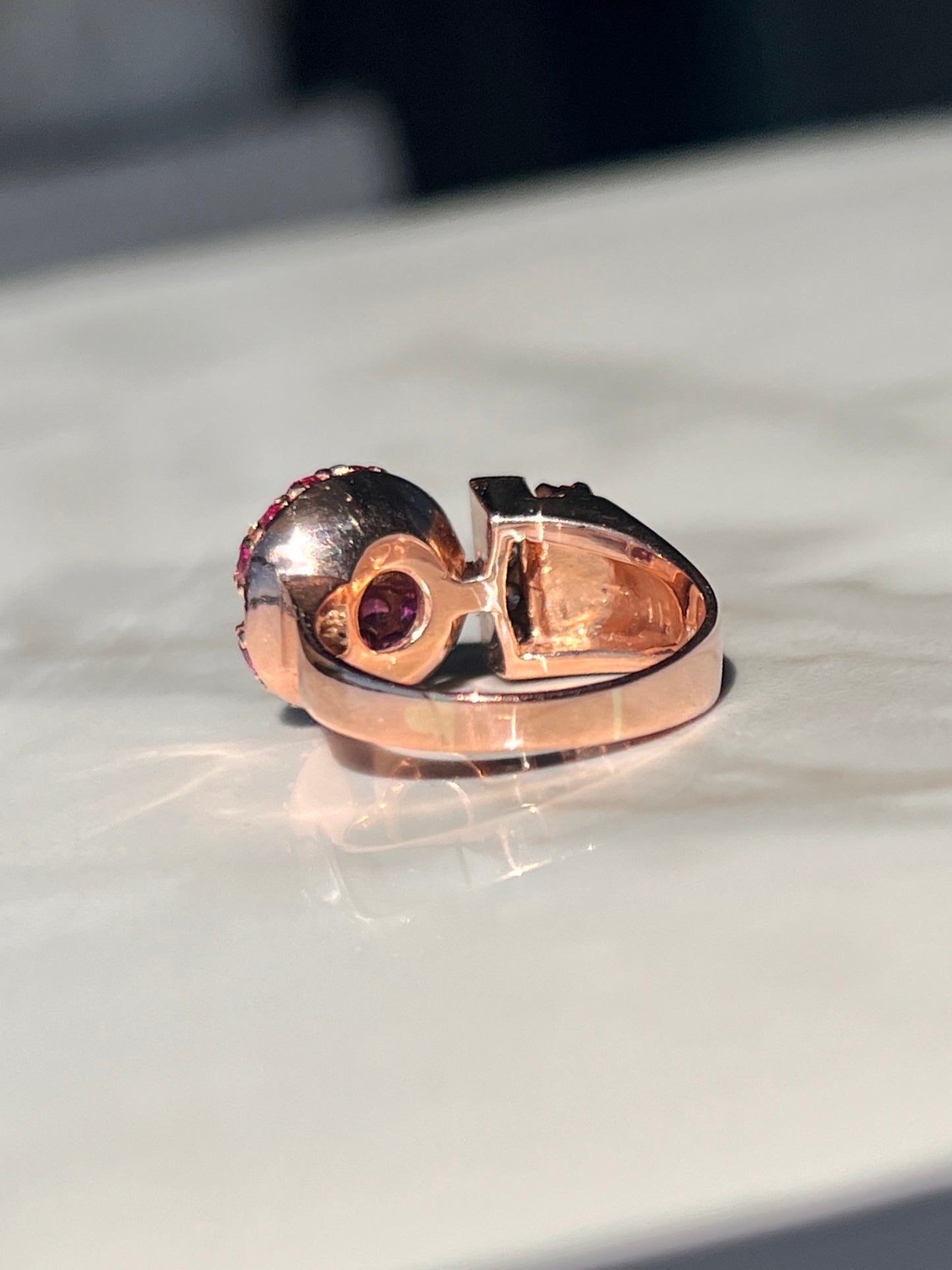 Natural Ruby & Old Cut Diamond Vintage Ring