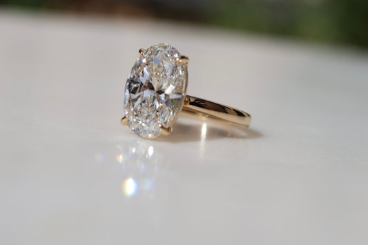 Sibel - 5ct Oval Diamond Solitaire 18kt Yellow Gold