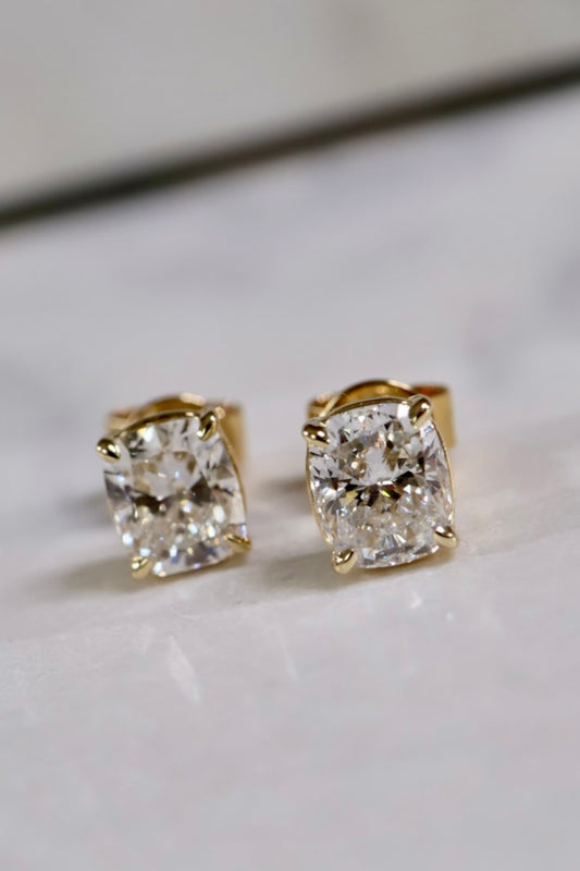 Lumi - 2ct Elongated Cushion Cut Diamond Stud Earrings