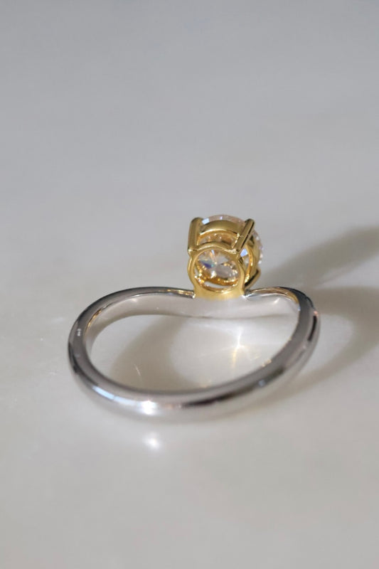 Marius - 1ct Round Diamond Silver & Gold Ring