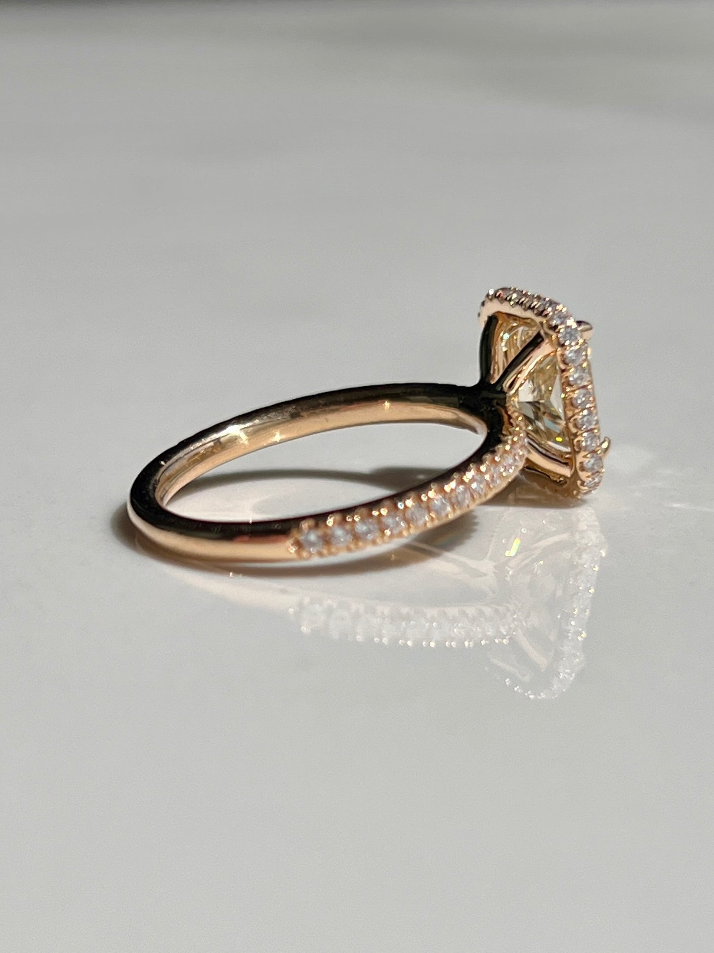2ct Yellow Radiant Cut Diamond Ring