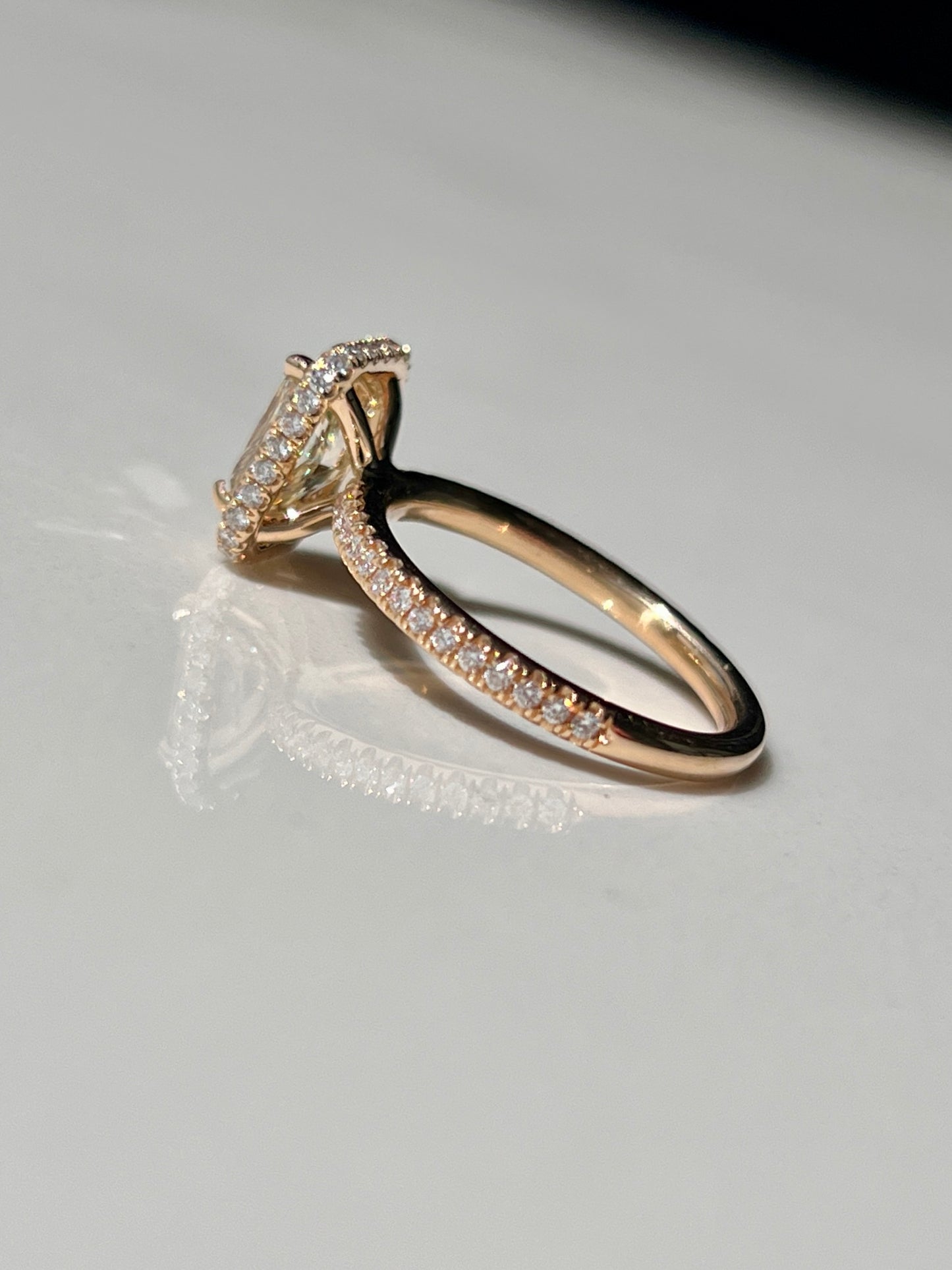 2ct Yellow Radiant Cut Diamond Ring