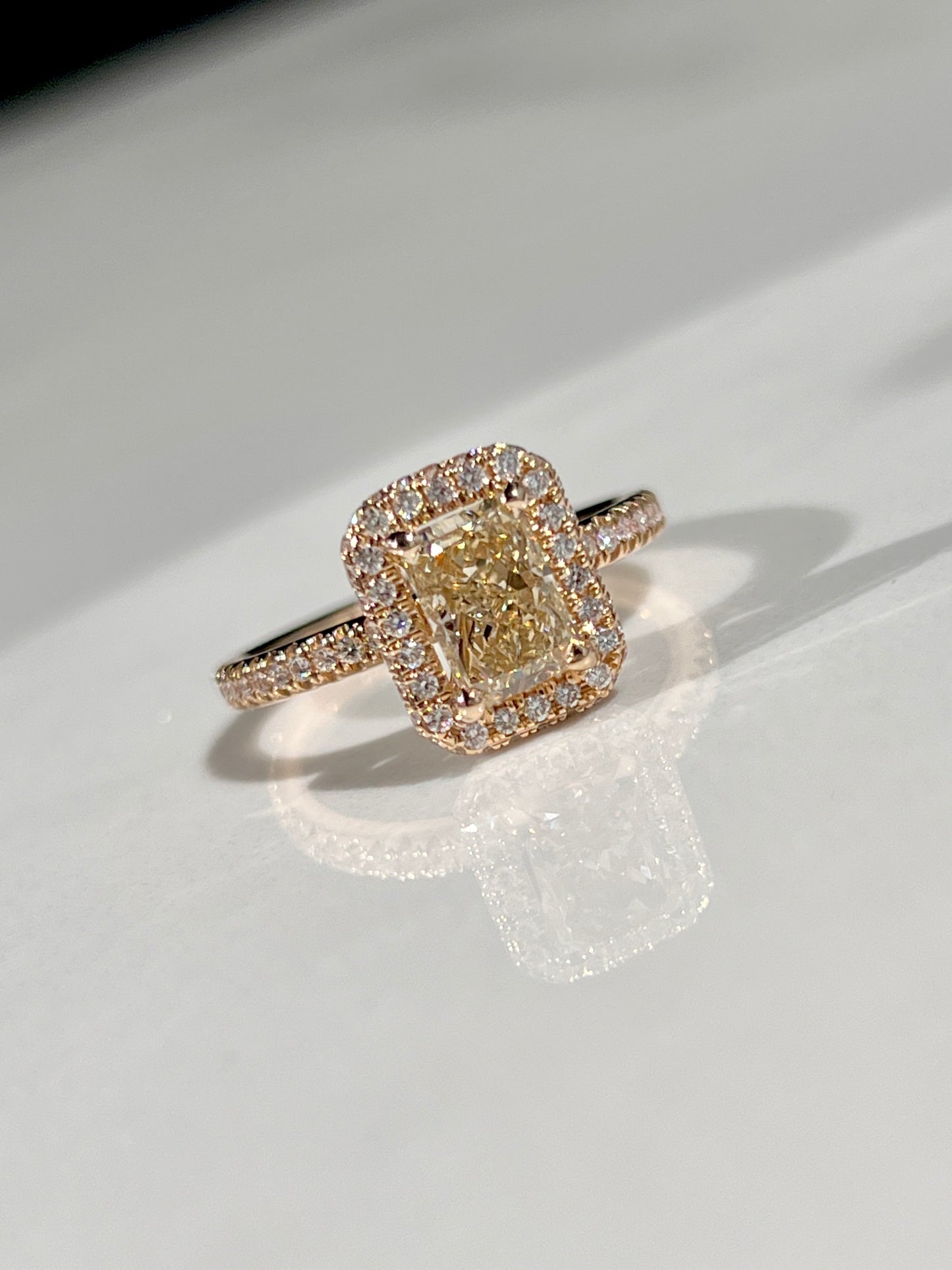 2ct Yellow Radiant Cut Diamond Ring