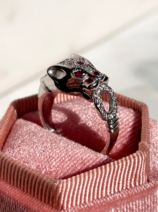 leopard ruby and diamond ring