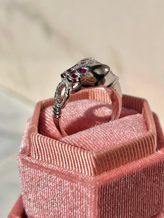 leopard ruby and diamond ring