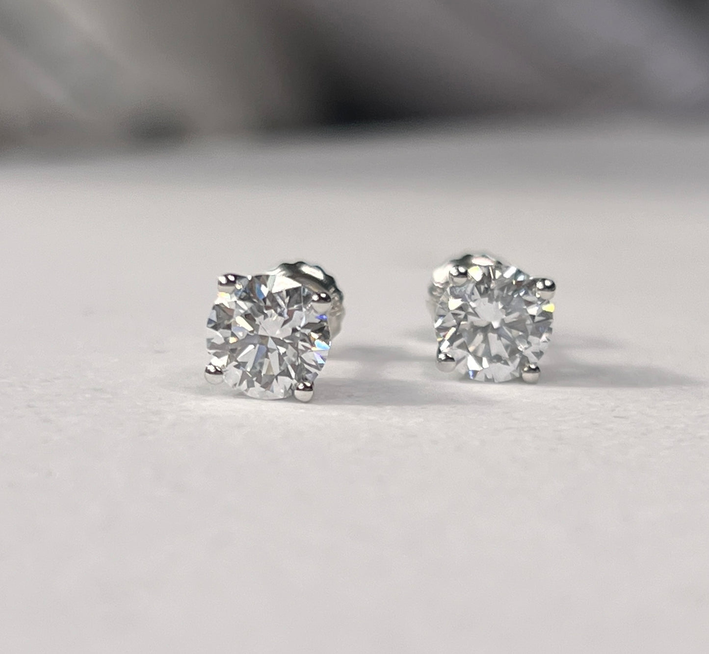 3ct Martini Style Diamond Earring Studs 18Kt Gold