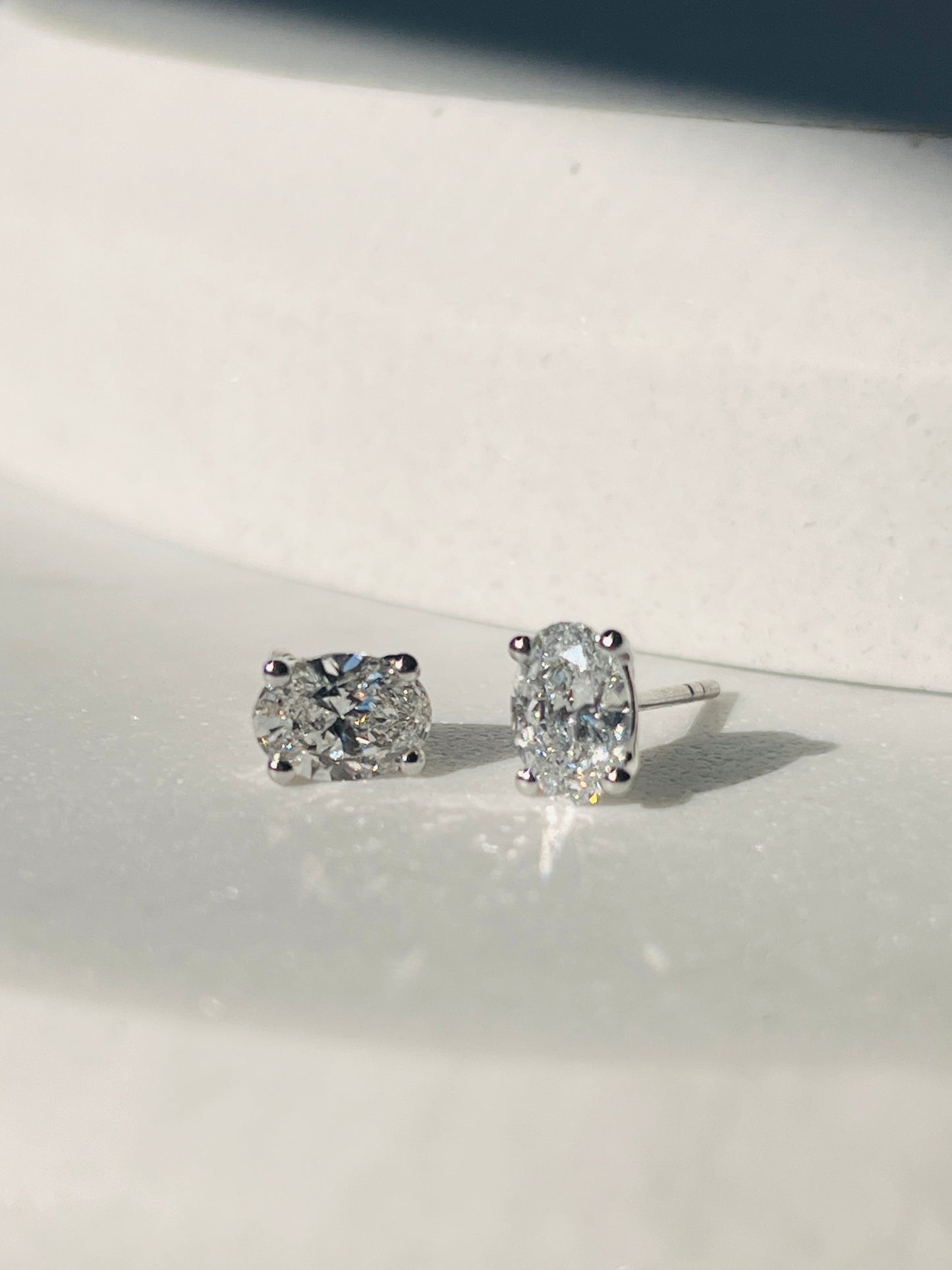 1.5ct Oval Diamond Stud Earrings White Gold