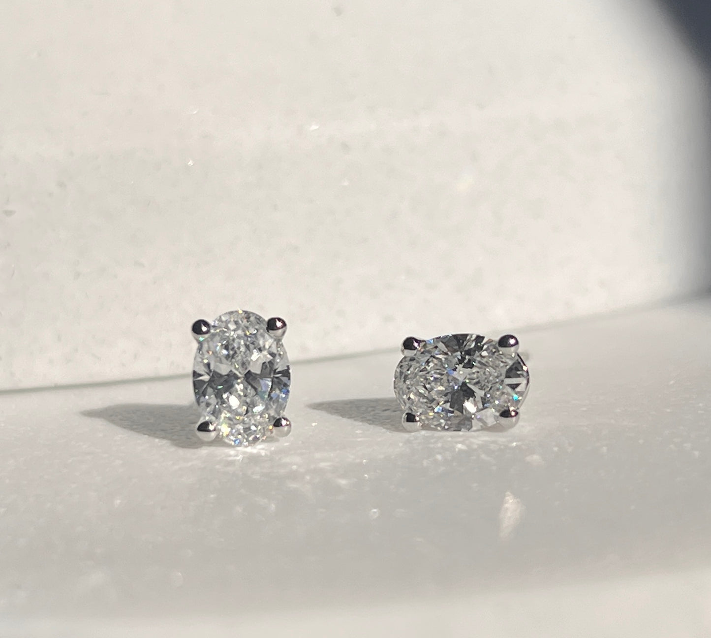 1.5ct Oval Diamond Stud Earrings White Gold