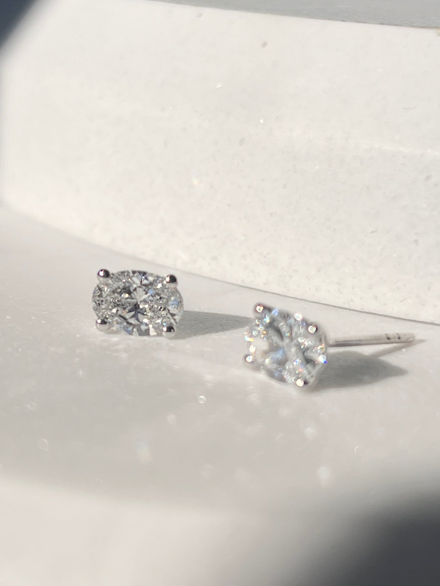 1.5ct Oval Diamond Stud Earrings White Gold
