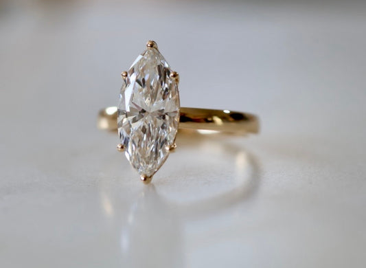 3ct Marquise Solitaire Diamond Ring 18kt