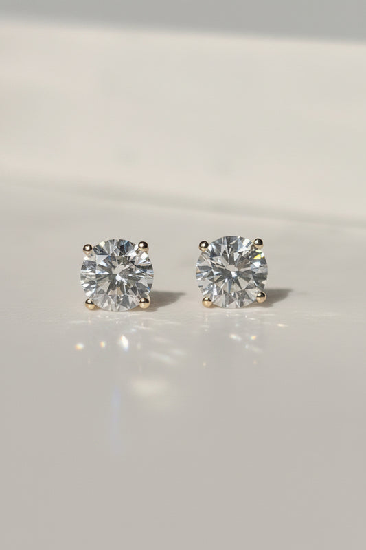 3ct Martini Style Diamond Earring Studs