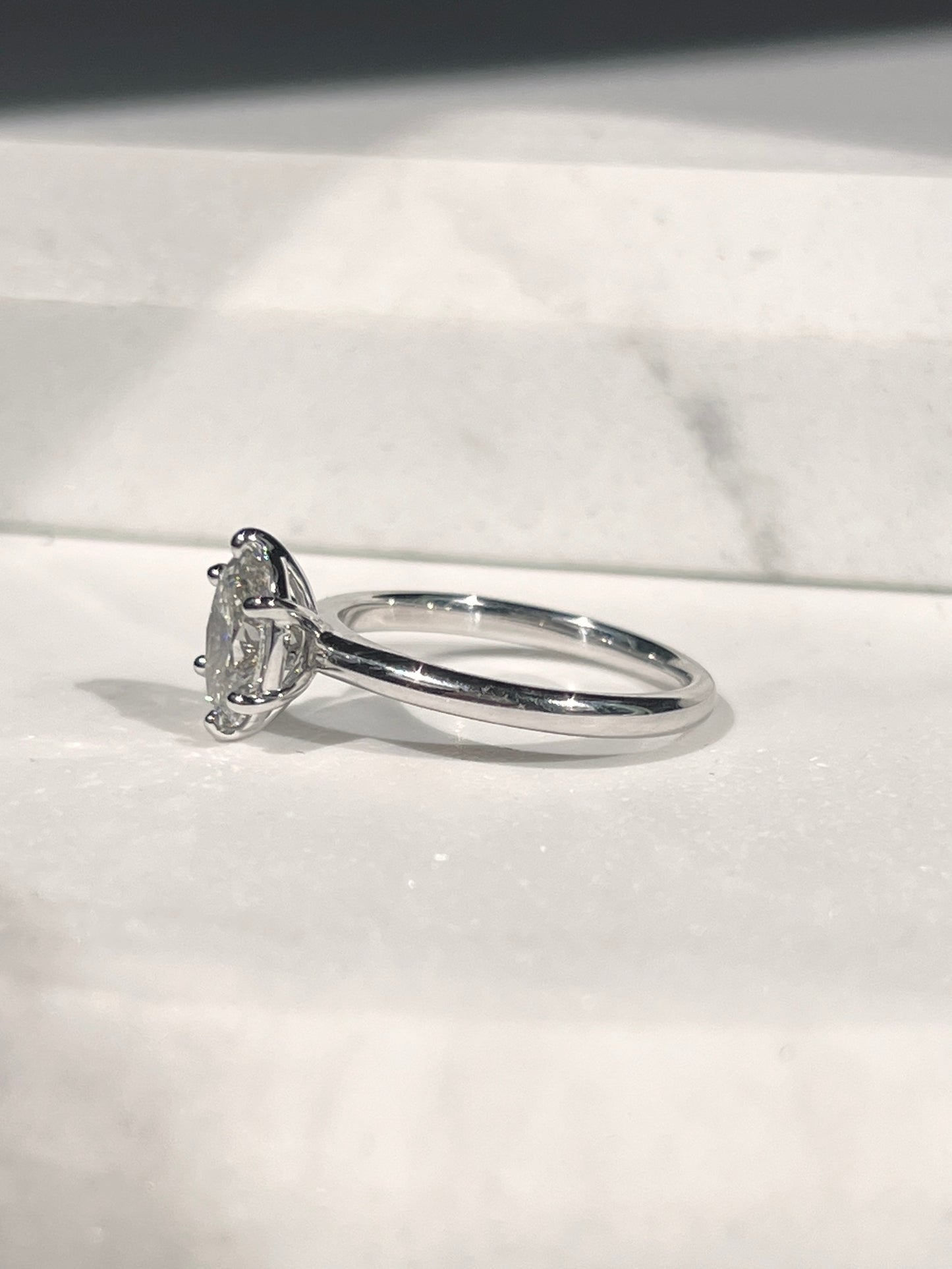 1.31ct Oval Certified Diamond Solitaire White Gold Ring