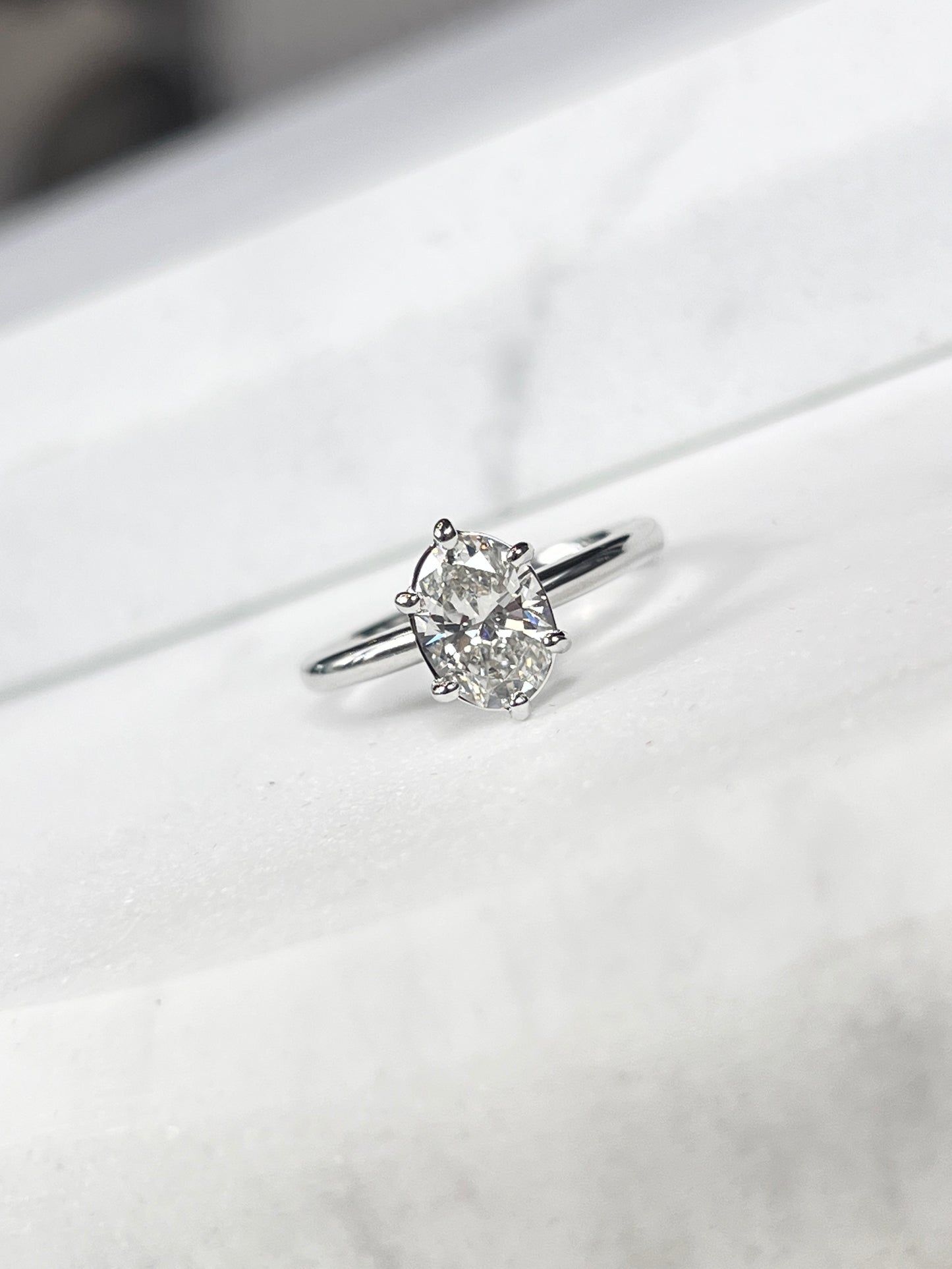 1.31ct Oval Certified Diamond Solitaire White Gold Ring