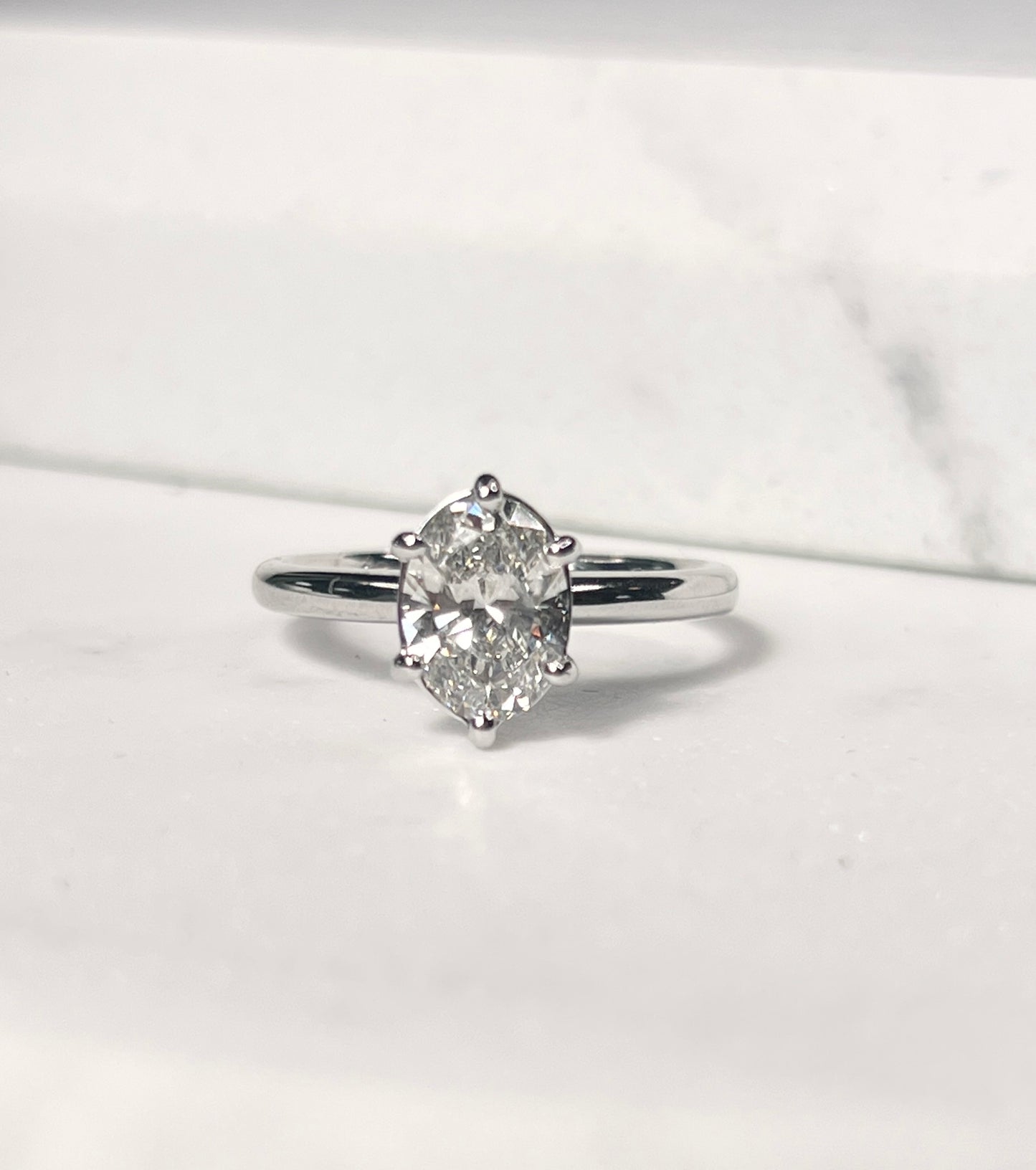 1.31ct Oval Certified Diamond Solitaire White Gold Ring