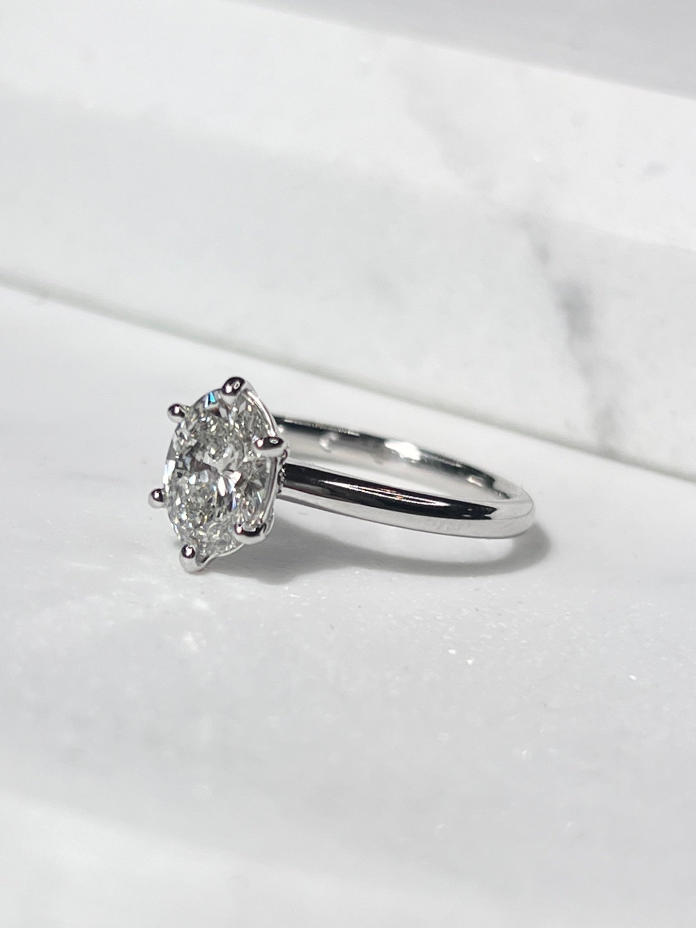 1.31ct Oval Certified Diamond Solitaire White Gold Ring