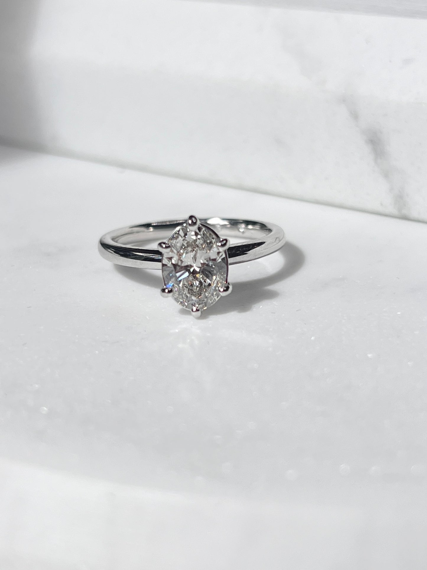 1.31ct Oval Certified Diamond Solitaire White Gold Ring